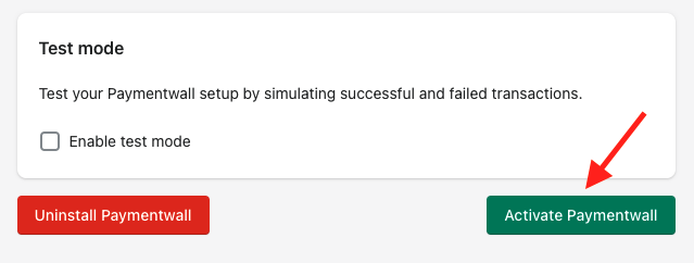 Shopify Paymentwall installation - activate