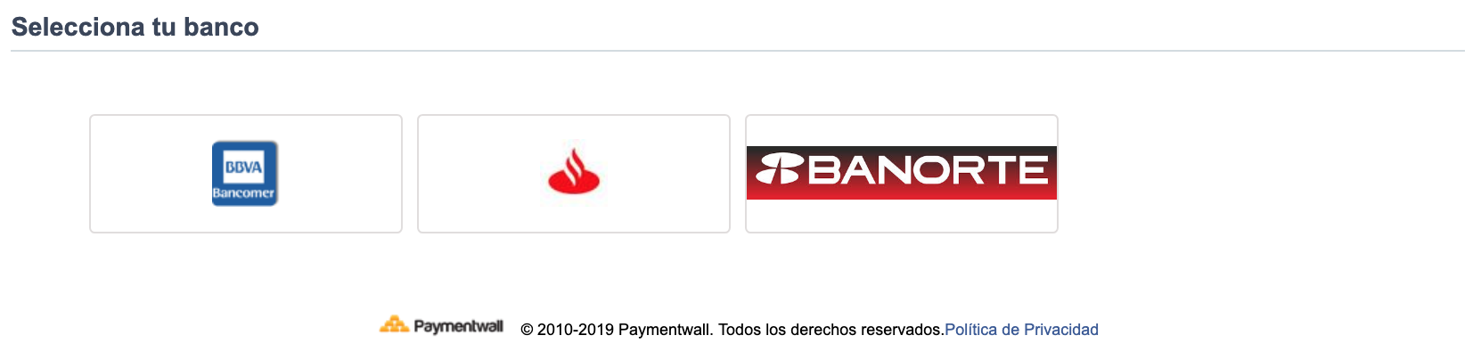 Bank Transfer Mexico select