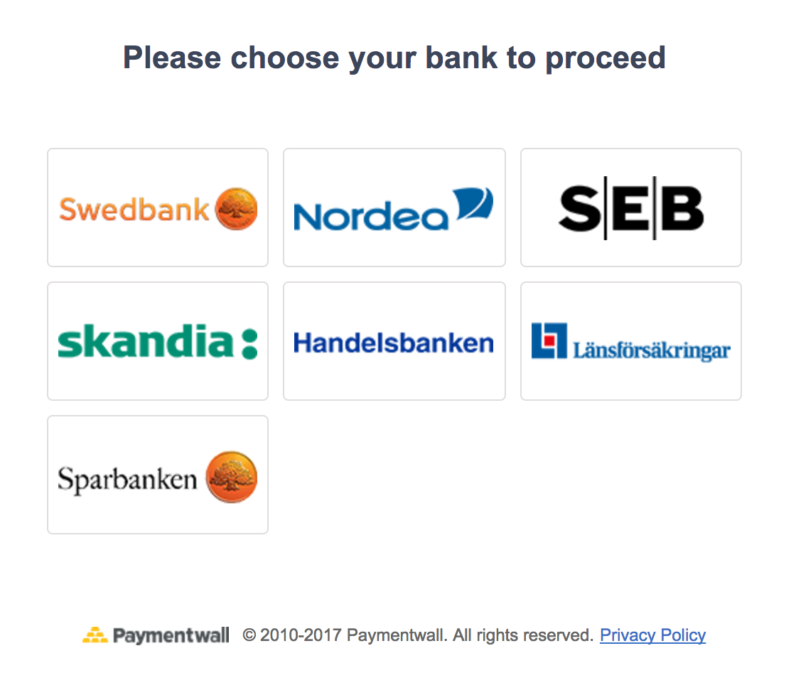 Payment Method - Bank Transfer Sweden