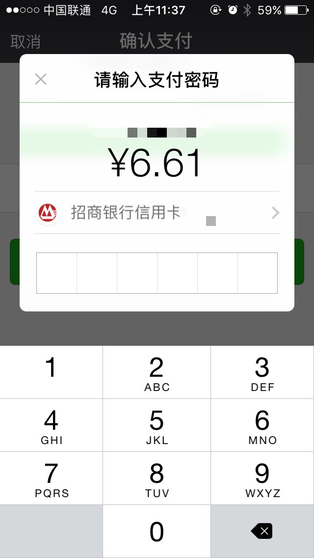 Wechat Pay input